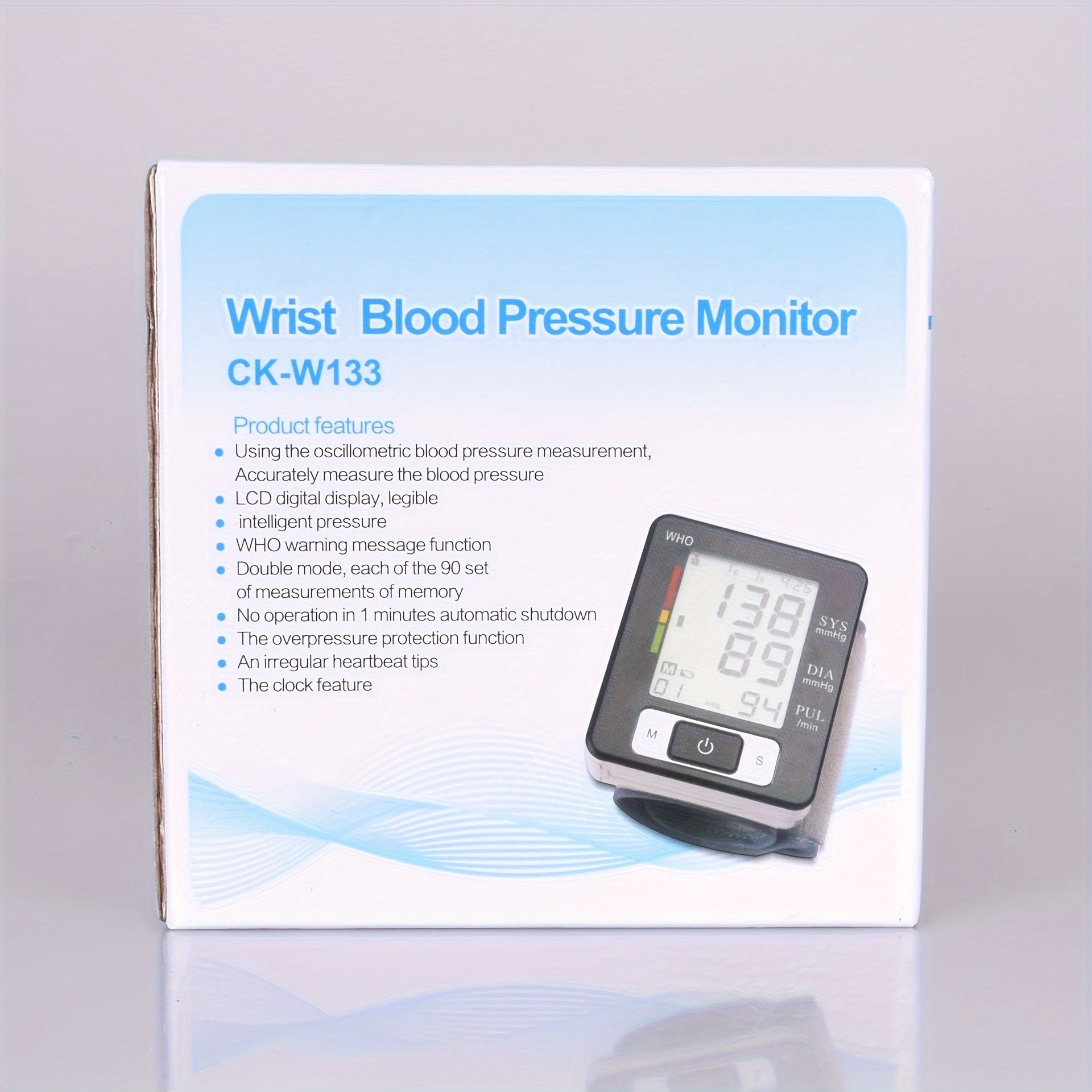 CHANGKUN Automatic Wrist Blood Pressure Monitor - Digital Sphygmomanometer With Heart Rate and Adjustable Cuff