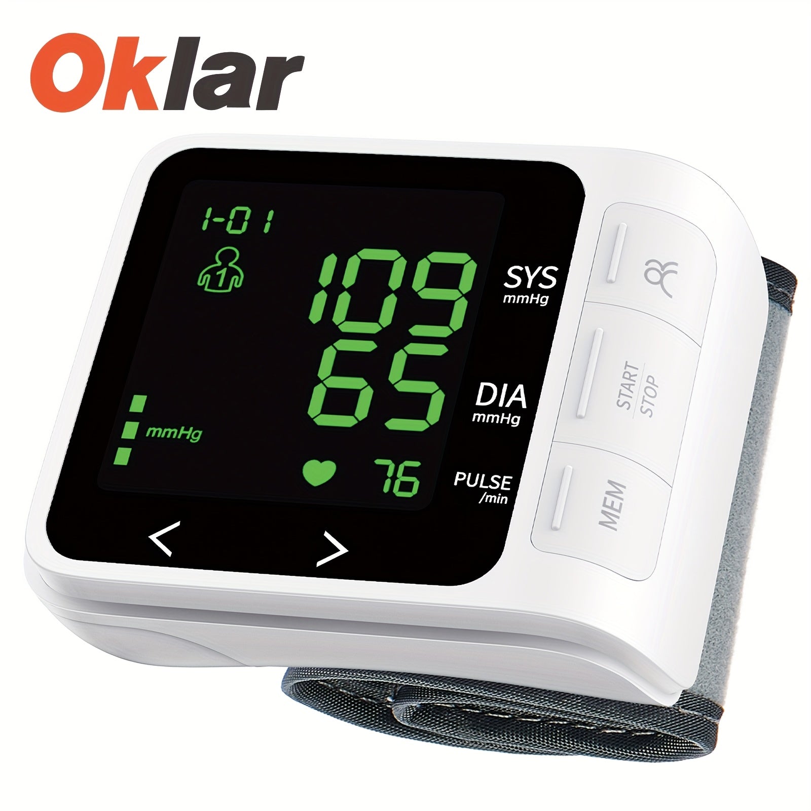 Blood Pressure Monitor Wrist For Home Use 2x99 Memory Adjustable Cuff Digital Automatic Cuff Blood Pressure Machine Large Screen Backlight Display With Storage Bag