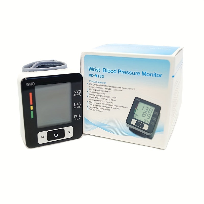CHANGKUN Automatic Wrist Blood Pressure Monitor - Digital Sphygmomanometer With Heart Rate and Adjustable Cuff