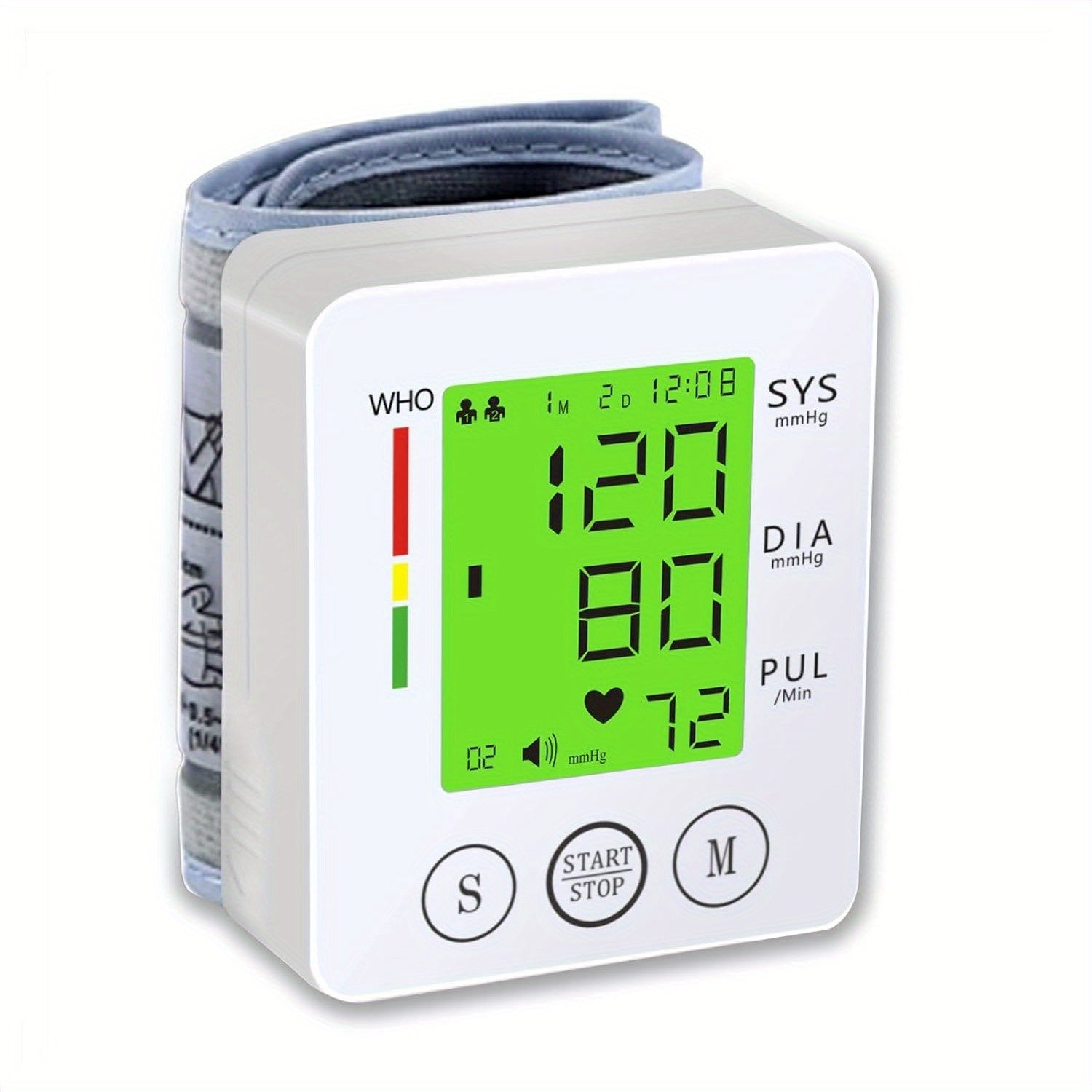 CHANGKUN Voice-Activated Automatic Wrist Blood Pressure Monitor with Tricolor LCD Display, Heart Rate & Adjustable Cuff - Digital Sphygmomanometer for Home Use, Battery Operated (2 AAA), Blood Pressure Checker | Modern Digital Monitor | Soft Fabric Cuff,