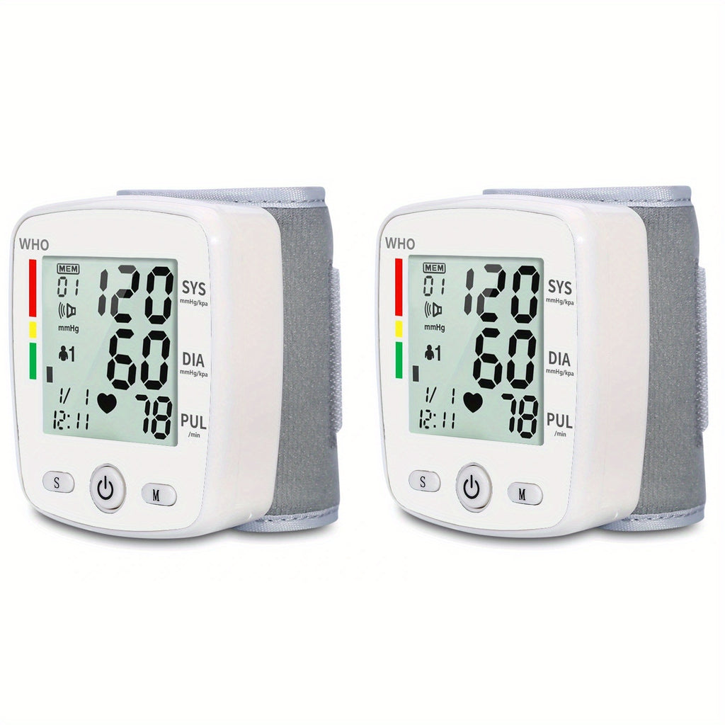 CHANG KUN Rechargeable Digital Wrist Blood Pressure Monitor with Voice Broadcast, Large LCD Display, Portable USB Charging, 198-Reading Memory Storage & Adjustable Cuff - FDA-Cleared for Home Health Monitoring, Blood Pressure Monitor Wrist Cuff Automatic,