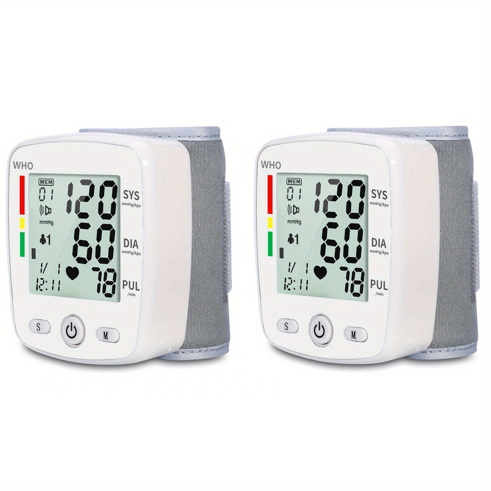 CHANG KUN Rechargeable Digital Wrist Blood Pressure Monitor with Voice Broadcast, Large LCD Display, Portable USB Charging, 198-Reading Memory Storage & Adjustable Cuff - FDA-Cleared for Home Health Monitoring, Blood Pressure Monitor Wrist Cuff Automatic,