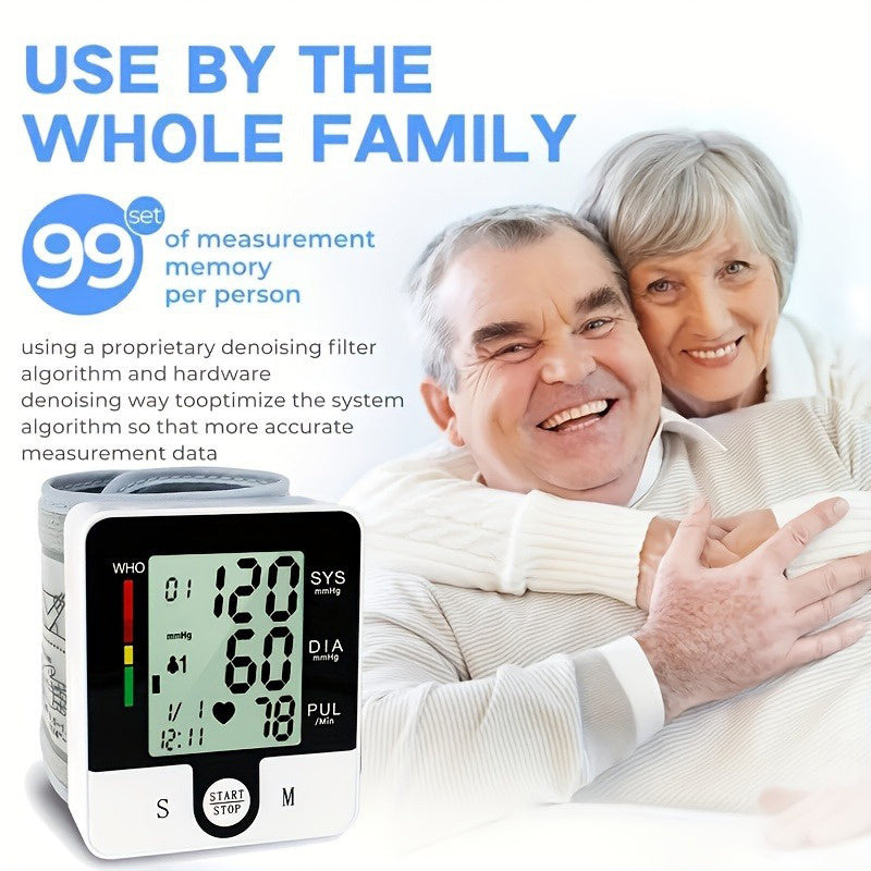 CHANGKUN Digital Wrist Blood Pressure Monitor for Adults - Automatic Sphygmomanometer with Heart Rate, Adjustable Cuff & Memory Storage (2 AAA Batteries Not Included), Medical Wrist Device | Userfriendly Design | Easy Button Interface, Blood Pressure