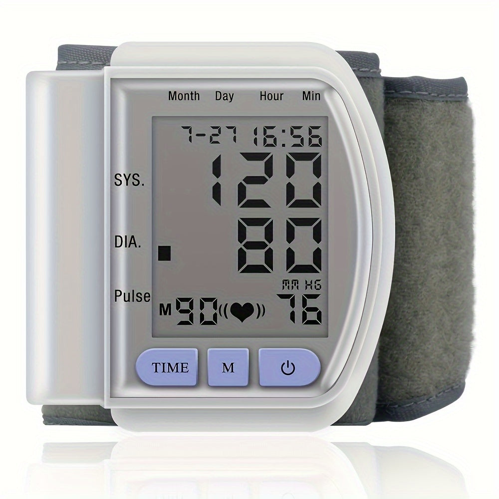 CHANG KUN Automatic Digital Sphygmomanometer with Large LCD Display, Adjustable Cuff, and Heart Rate Monitor - Battery-Powered Wrist Blood Pressure Monitor for Adults, Medical Use, Sphygmomanometer Blood Pressure Monitor, Clinical Quality, Reliable