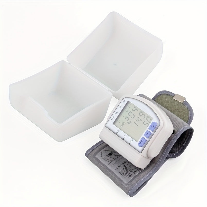 Wrist Blood Pressure Monitor - A Digital Sphygmomanometer with a Large LCD Display, an Adjustable Wrist Strap, And a Durable PP Storage Box, It Is Battery-Operated And Has The Functions of Easily Readable Heart Rate And Mem