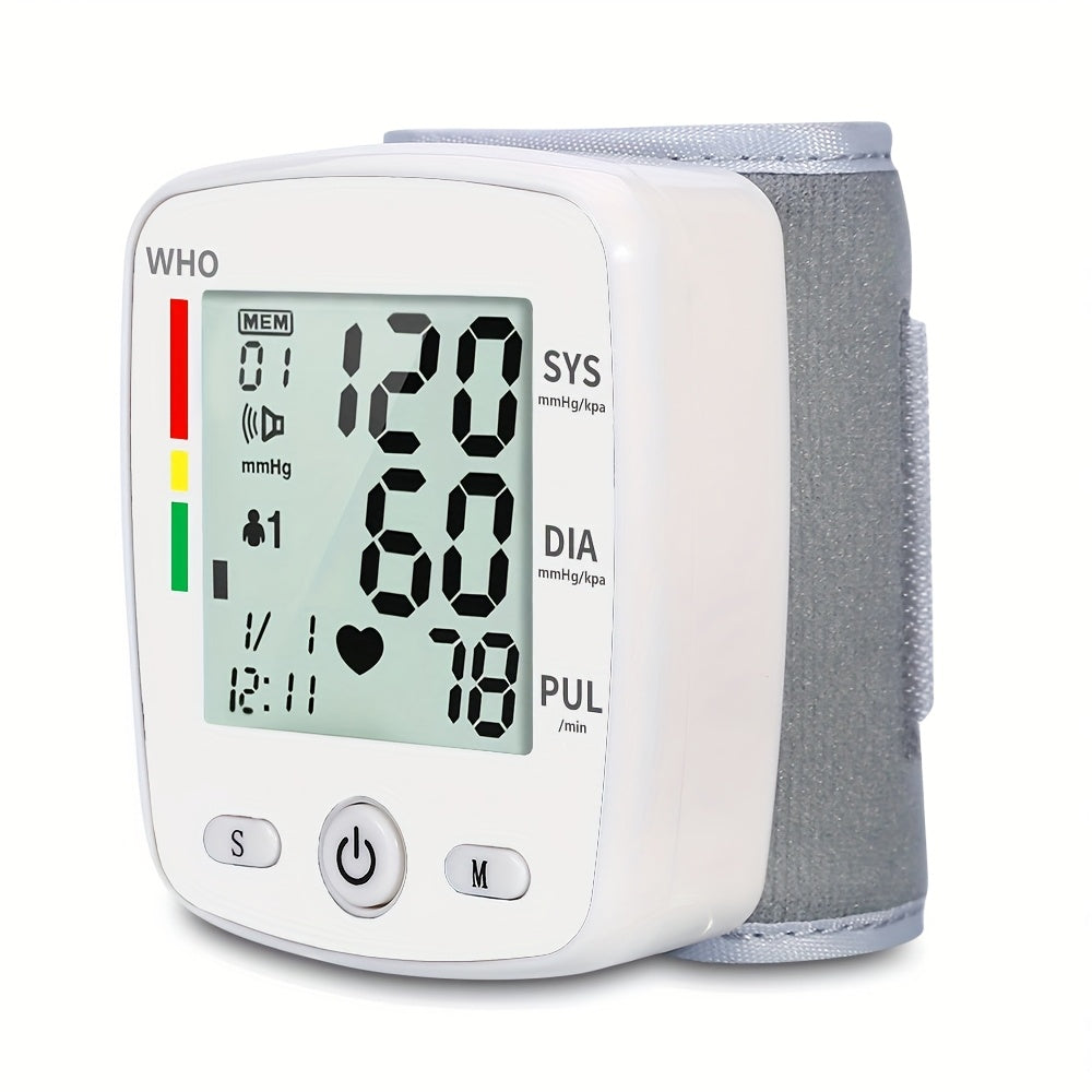CHANG KUN Rechargeable Digital Wrist Blood Pressure Monitor with Voice Broadcast, Large LCD Display, Portable USB Charging, 198-Reading Memory Storage & Adjustable Cuff - FDA-Cleared for Home Health Monitoring, Blood Pressure Monitor Wrist Cuff Automatic,