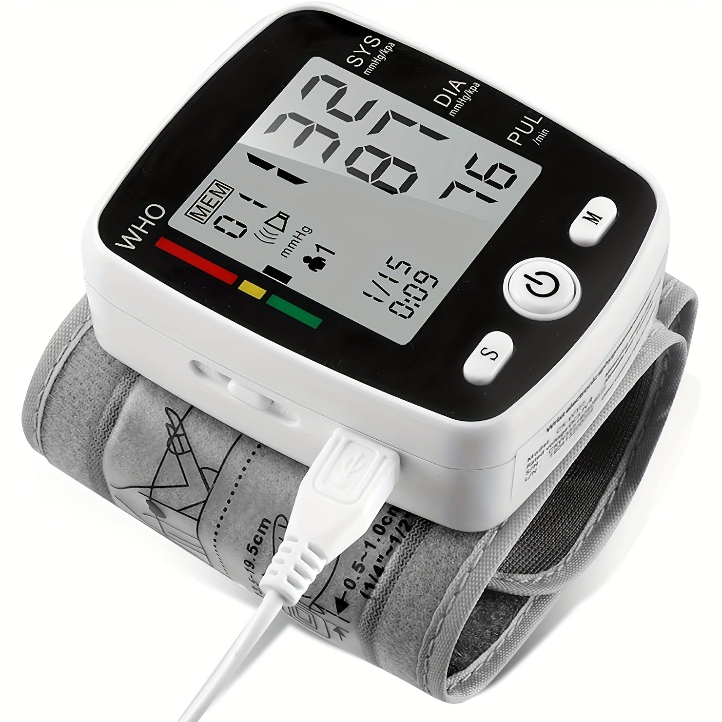 CHANG KUN Rechargeable Digital Wrist Blood Pressure Monitor with Voice Broadcast, Large LCD Display, Portable USB Charging, 198-Reading Memory Storage & Adjustable Cuff - FDA-Cleared for Home Health Monitoring, Blood Pressure Monitor Wrist Cuff Automatic,