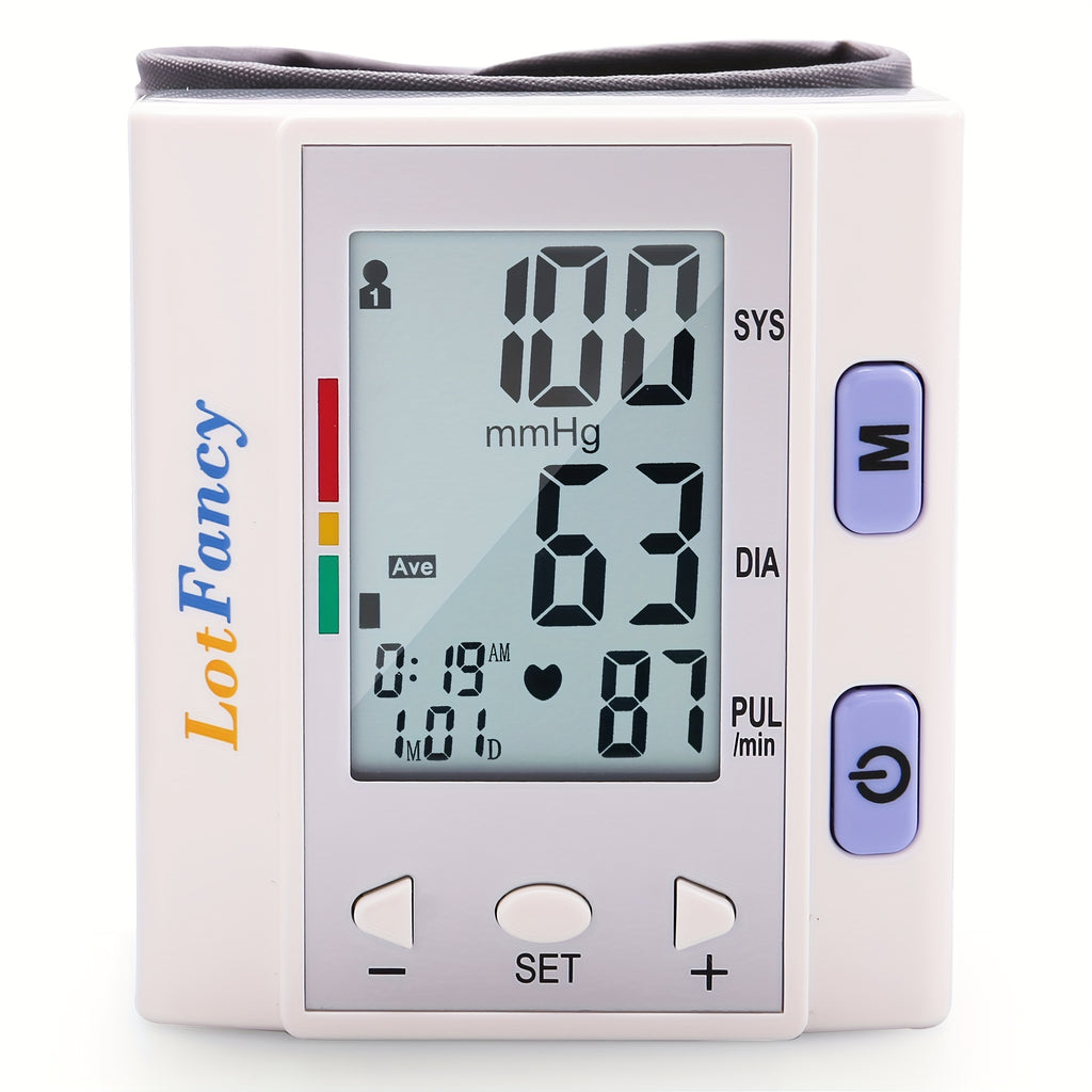Wrist Blood Pressure Monitor, BP Cuff, Automatic Digital Blood Pressure Machine, BP Monitor, 5.3"-8.5", 4 Users, 120 Memory, Large Screen