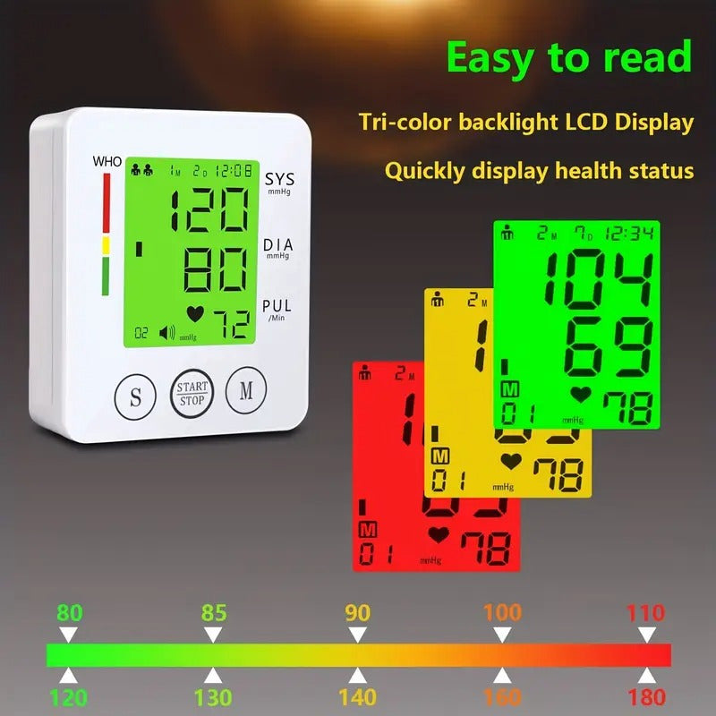 Automatic Wrist Blood Pressure Monitor with Voice Guidance & Large LCD Backlight Display - Talking BP Cuff with Memory Storage, Irregular Heartbeat Detection, Adjustable Cuff Sizes, Portable Home Use Monitor with Carrying Case & Batteries Included (AAA)