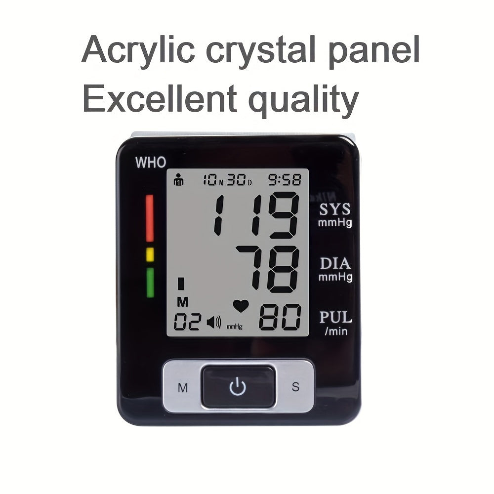 CHANGKUN Automatic Wrist Blood Pressure Monitor - Digital Sphygmomanometer With Heart Rate and Adjustable Cuff
