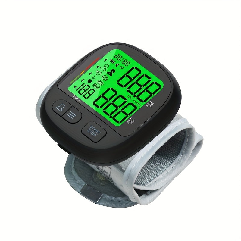 Digital Wrist Blood Pressure Monitor With Automatic Cuff, Featuring 240 Memory Storage Capacity, Equipped With A Large Backlit LCD Display, Black Device Comes With An Adjustable Comfort-fit Grey Cuff, Batteries Not Included.