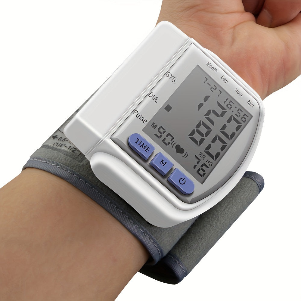 CHANG KUN Automatic Digital Sphygmomanometer with Large LCD Display, Adjustable Cuff, and Heart Rate Monitor - Battery-Powered Wrist Blood Pressure Monitor for Adults, Medical Use, Sphygmomanometer Blood Pressure Monitor, Clinical Quality, Reliable