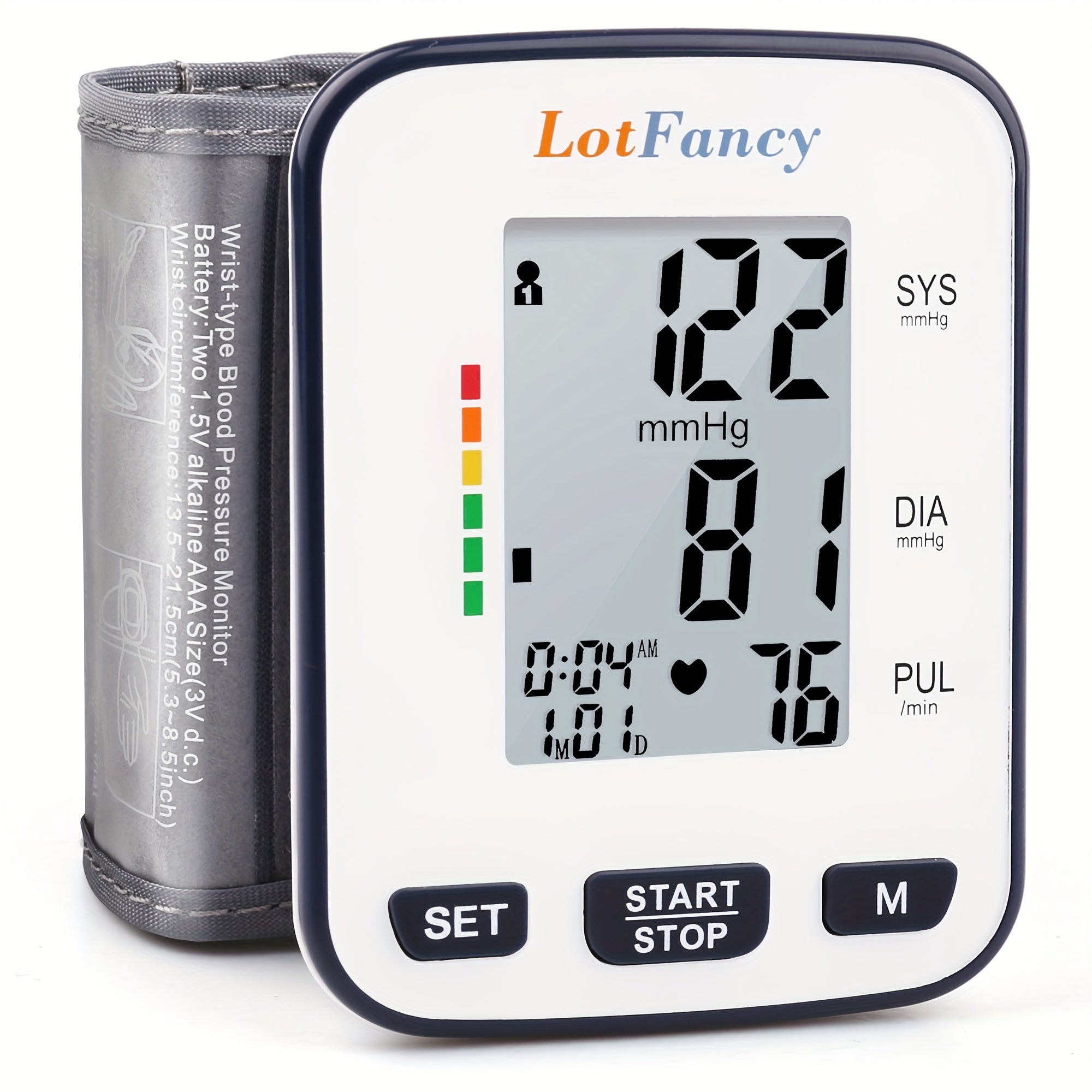 Automatic Digital Wrist Blood Pressure Monitor with Large LCD Display & Adjustable Cuff - Accurate, Quick Response, Easy to Use for Adults, 36V or Below, Battery Operated (Batteries Not Included), Blood Pressure Monitor for Adults, Health Monitoring,