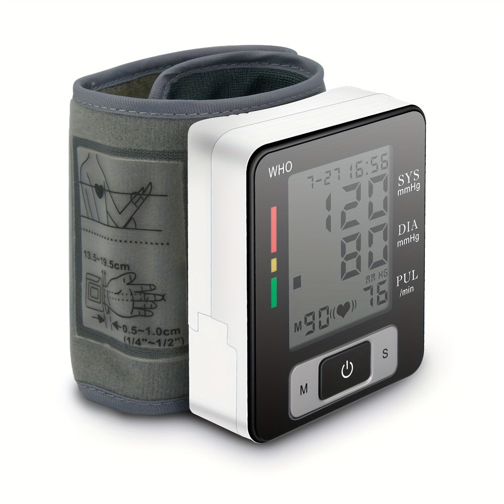CHANGKUN Automatic Wrist Blood Pressure Monitor - Digital Sphygmomanometer With Heart Rate and Adjustable Cuff