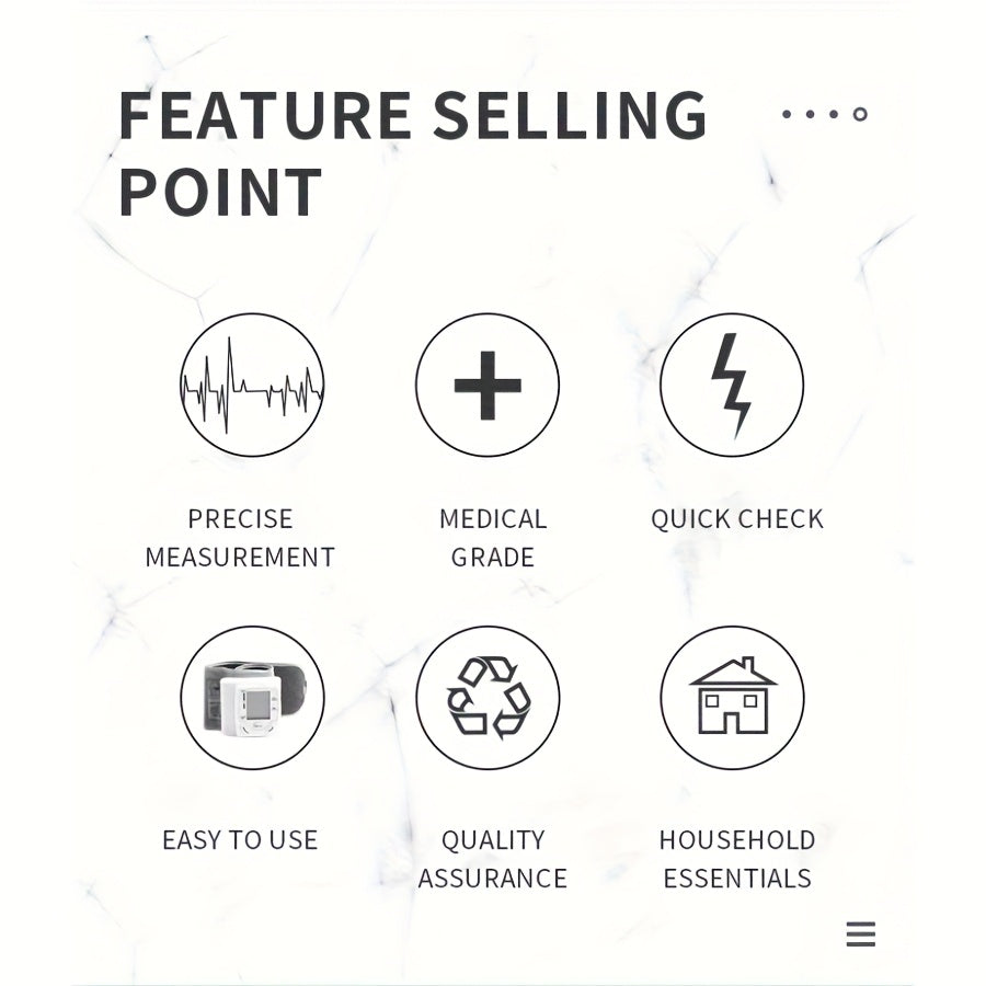 2pcs CHANG KUN Automatic Digital Wrist Blood Pressure Monitor with Adjustable Cuff & Heart Rate Monitor - WHO Accuracy Certified, Portable Design, Easy to Use for Home Health Management (CK-101S), Blood Pressure Monitor for Home, Userfriendly Interface,