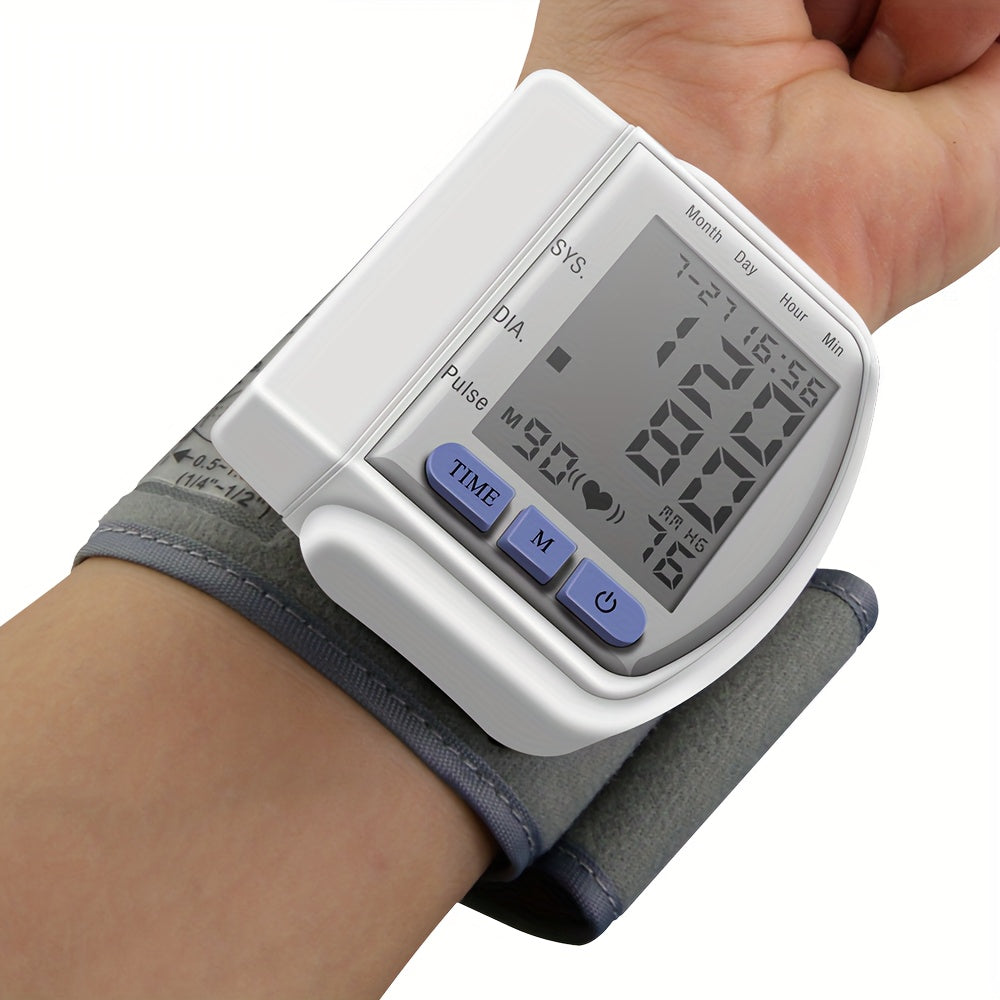 CHANG KUN Automatic Digital Sphygmomanometer with Large LCD Display, Adjustable Cuff, and Heart Rate Monitor - Battery-Powered Wrist Blood Pressure Monitor for Adults, Medical Use, Sphygmomanometer Blood Pressure Monitor, Clinical Quality, Reliable