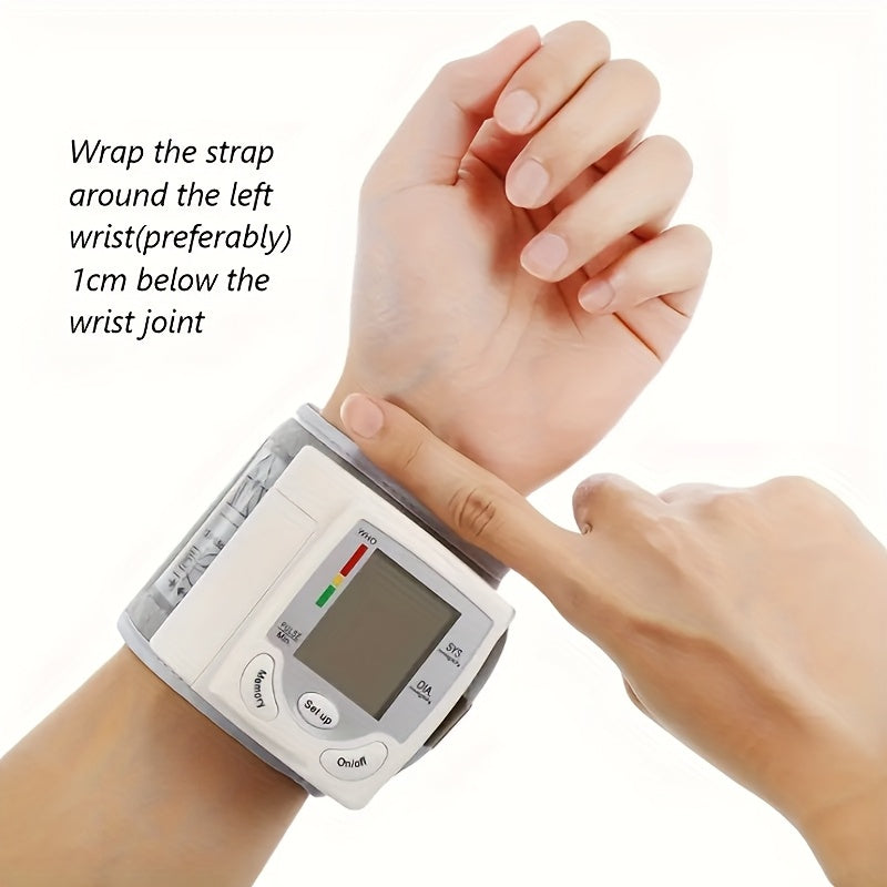 2pcs CHANG KUN Automatic Digital Wrist Blood Pressure Monitor with Adjustable Cuff & Heart Rate Monitor - WHO Accuracy Certified, Portable Design, Easy to Use for Home Health Management (CK-101S), Blood Pressure Monitor for Home, Userfriendly Interface,