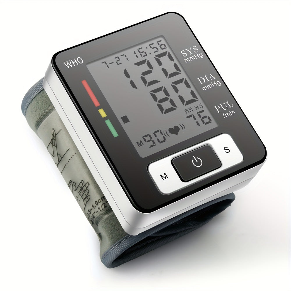 CHANGKUN Automatic Wrist Blood Pressure Monitor - Digital Sphygmomanometer With Heart Rate and Adjustable Cuff