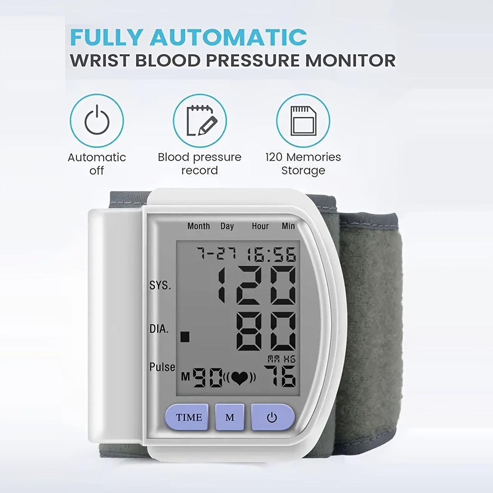 CHANG KUN Automatic Wrist Blood Pressure Monitor - Digital Sphygmomanometer, With Large LCD And Adjustable Cuff