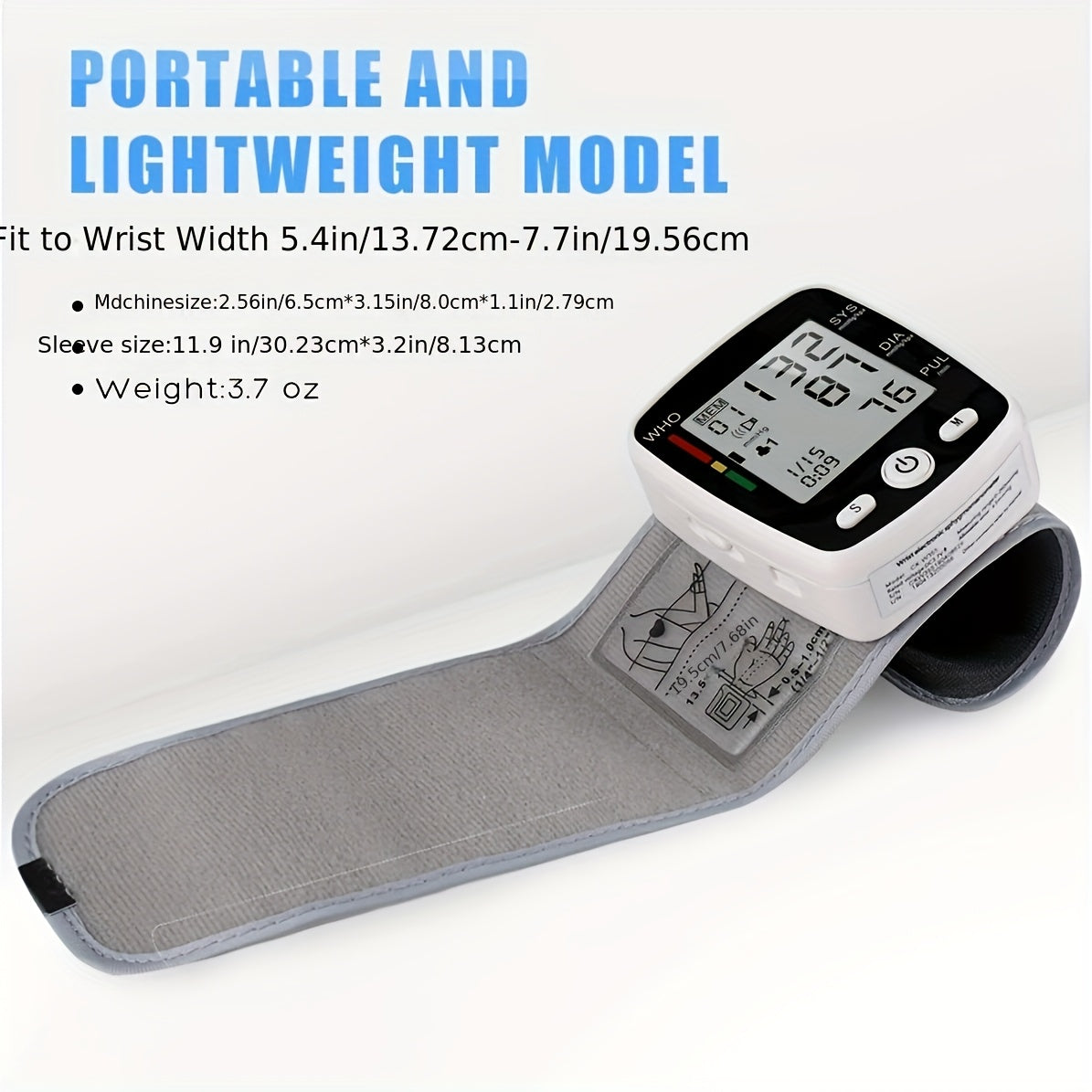 CHANG KUN Rechargeable Digital Wrist Blood Pressure Monitor with Voice Broadcast, Large LCD Display, Portable USB Charging, 198-Reading Memory Storage & Adjustable Cuff - FDA-Cleared for Home Health Monitoring, Blood Pressure Monitor Wrist Cuff Automatic,