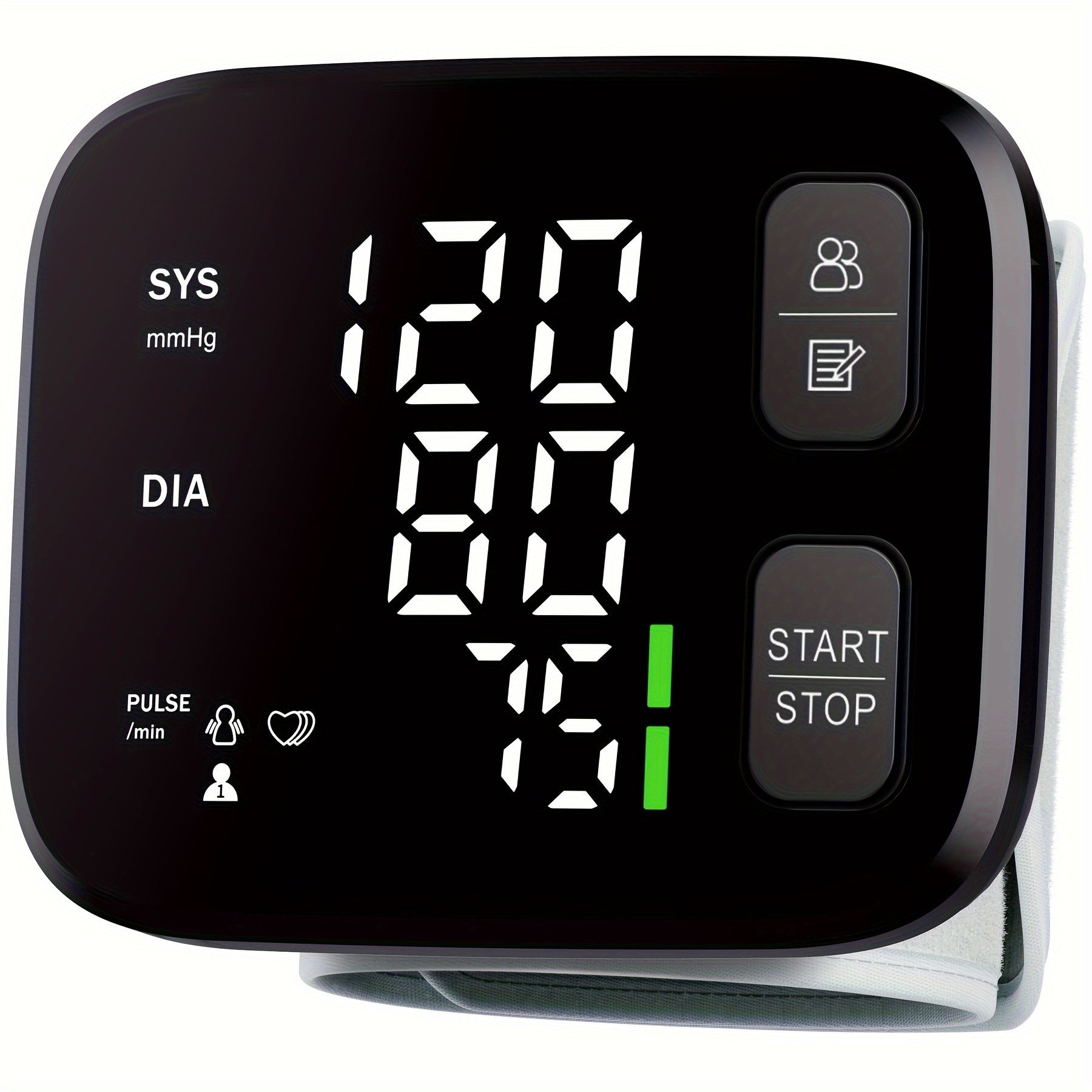 Blood Pressure Machine for Adults Portable Wrist Blood Pressure Monitor with LED Backlit Display, Dual User Memory (240 Readings), One-Touch Operation, Adjustable Cuff for Fits 4.9"-8.5", Battery Operated, Battery Not Included.