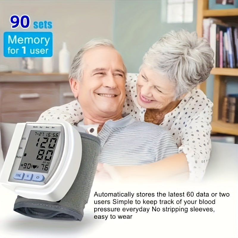 CHANG KUN Automatic Digital Sphygmomanometer with Large LCD Display, Adjustable Cuff, and Heart Rate Monitor - Battery-Powered Wrist Blood Pressure Monitor for Adults, Medical Use, Sphygmomanometer Blood Pressure Monitor, Clinical Quality, Reliable