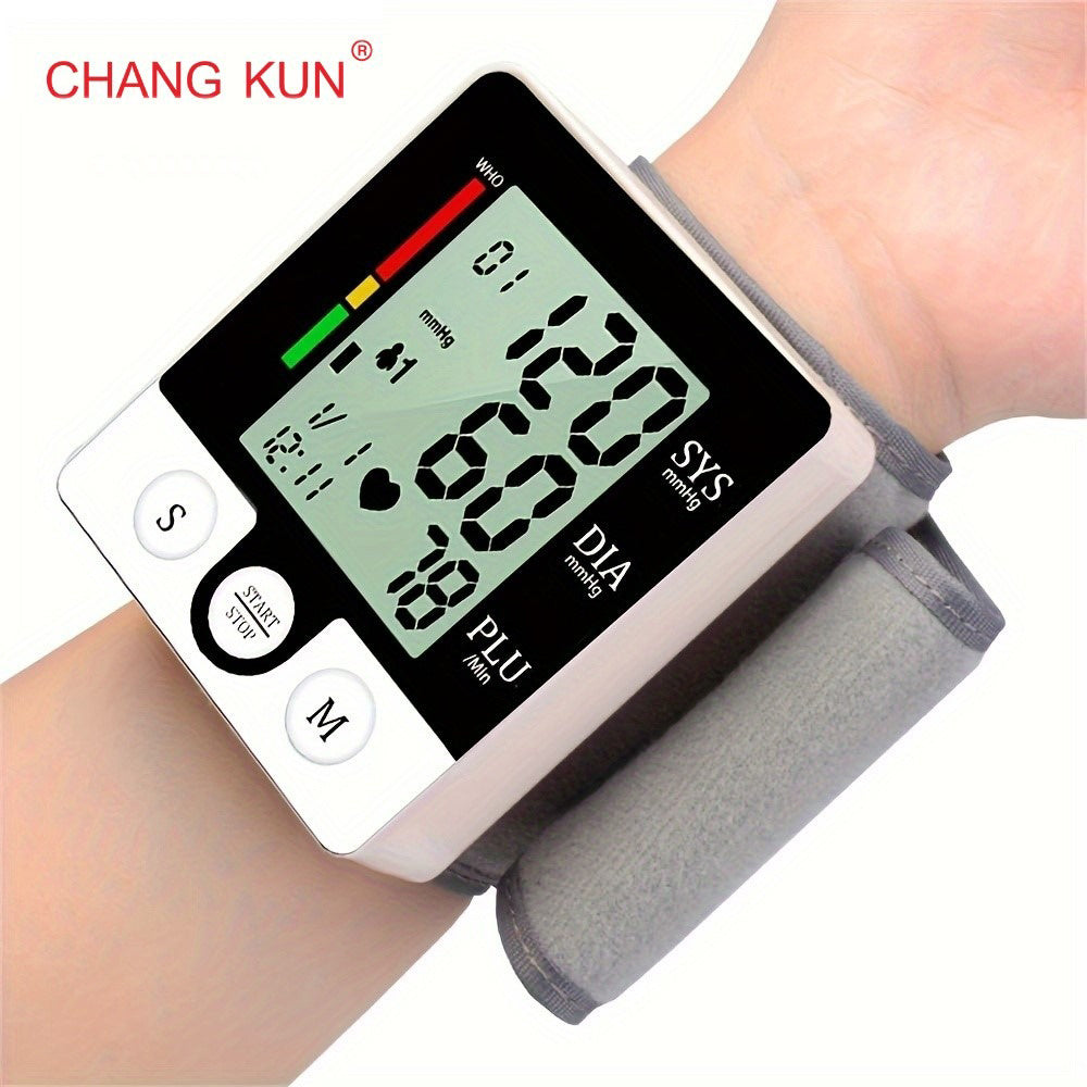 CHANGKUN Digital Wrist Blood Pressure Monitor for Adults - Automatic Sphygmomanometer with Heart Rate, Adjustable Cuff & Memory Storage (2 AAA Batteries Not Included), Medical Wrist Device | Userfriendly Design | Easy Button Interface, Blood Pressure