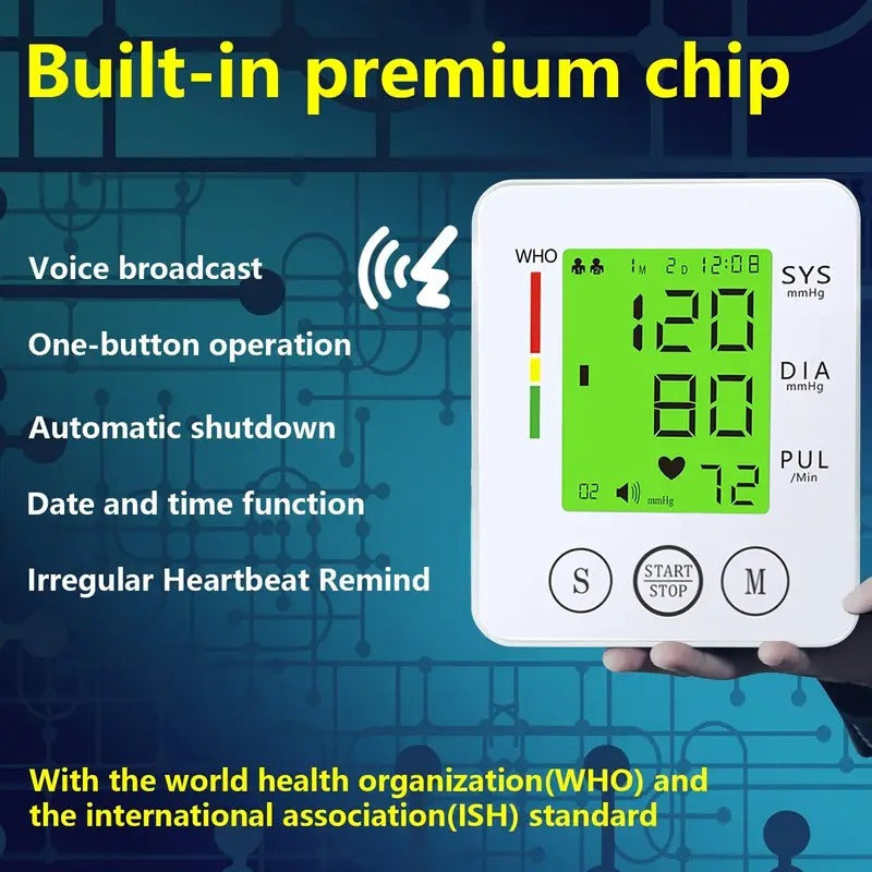 CHANG KUN Automatic Wrist Blood Pressure Monitor with Voice & Color Screen - Talking Blood Pressure Cuff, Large LCD Display, Adjustable Cuffs, Battery-Powered for Home Use, Includes Carrying Case, Blood Pressure Monitor, Medical Device, Modern Medical