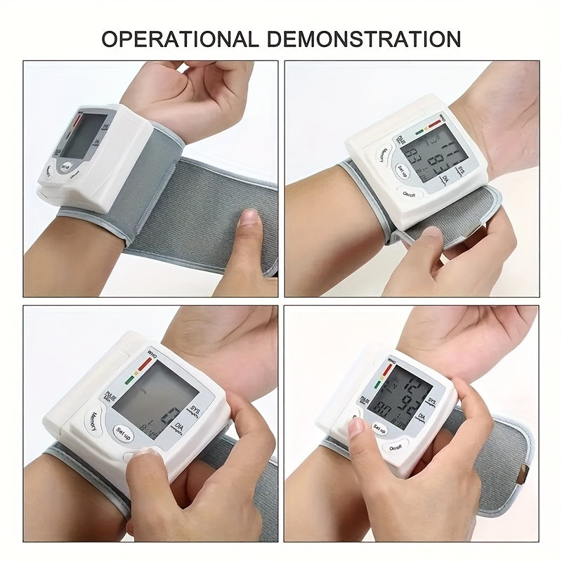 2pcs CHANG KUN Automatic Digital Wrist Blood Pressure Monitor with Adjustable Cuff & Heart Rate Monitor - WHO Accuracy Certified, Portable Design, Easy to Use for Home Health Management (CK-101S), Blood Pressure Monitor for Home, Userfriendly Interface,